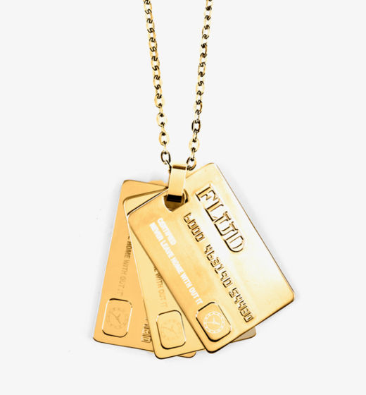 Flud The Card Pendant Gold_raannt